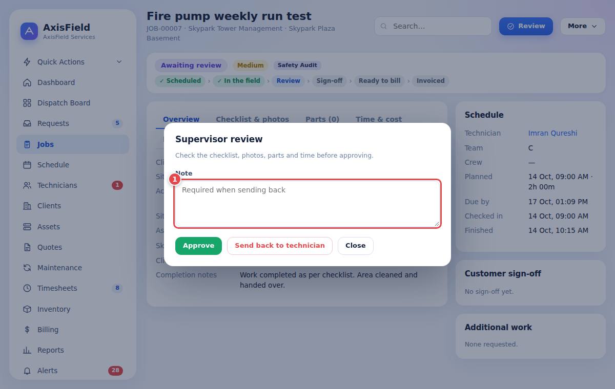 Supervisor review